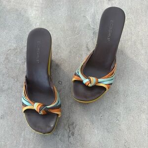 brown strappy wedges